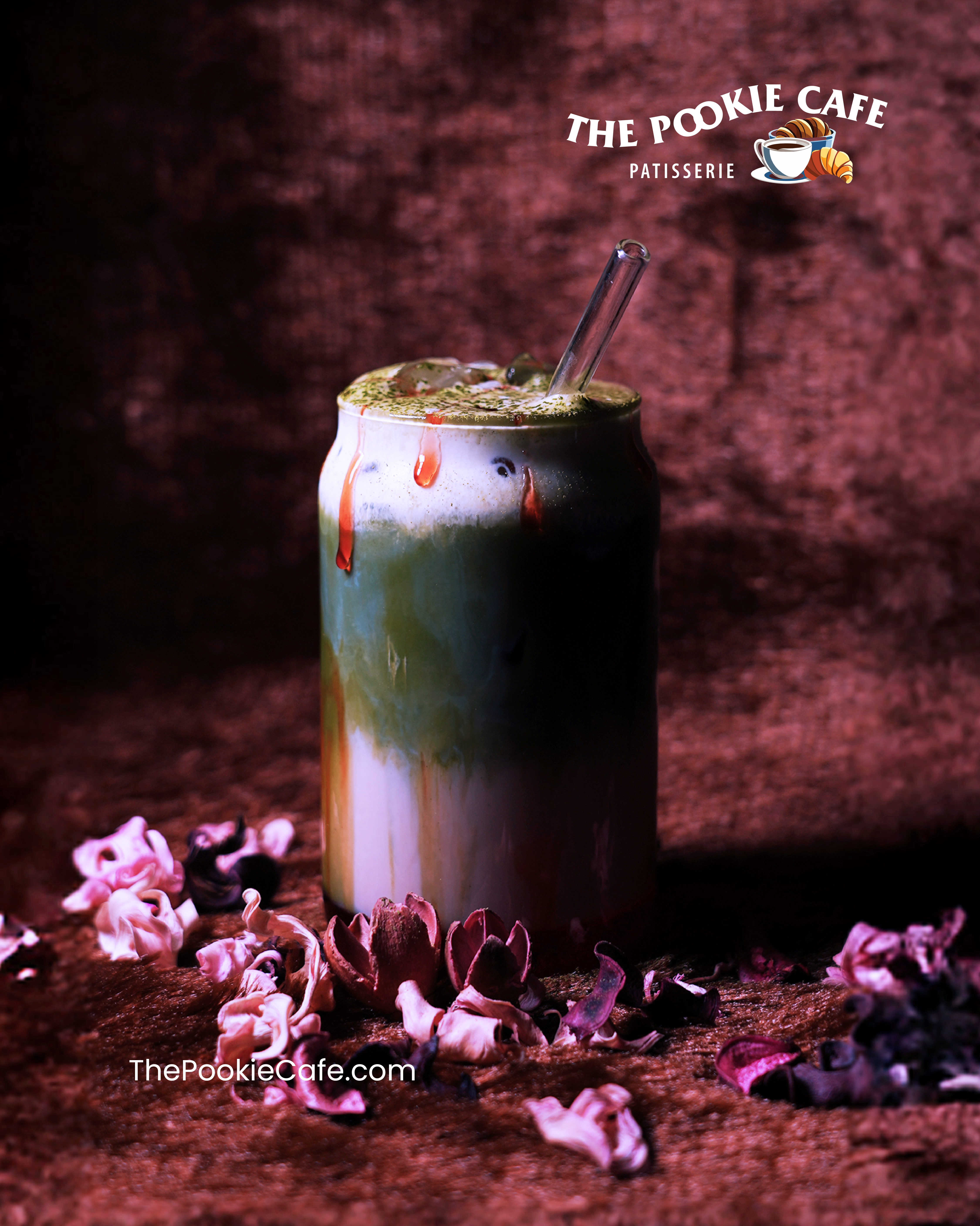 Iced Rose Matcha Latte